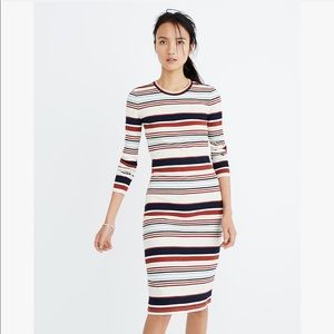 Madewell ribbed long sleeve midi dress